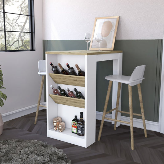 Kitchen Counter Island with Wine Rack