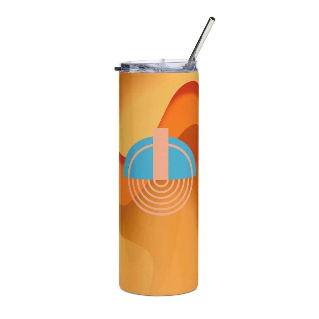 Abstract Shades of Yellow Orange Blue Stainless Steel Tumbler 20oz - Lorri Melas