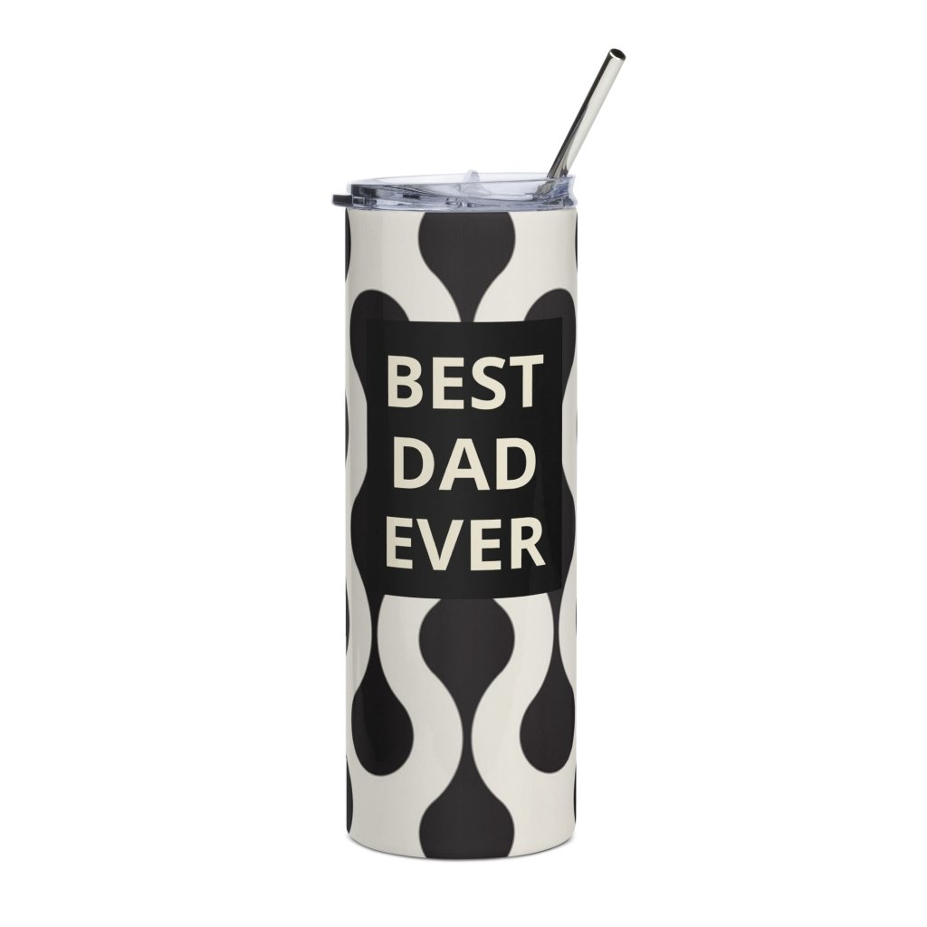 Best Dad Ever 20oz Tumbler - Abstract Black and White Design - Perfect Father's Day Gift - Lorri Melas