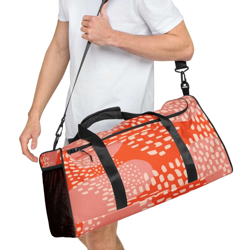 Blood Orange Abstract Print Large Travel Duffle Bag - Lorri Melas