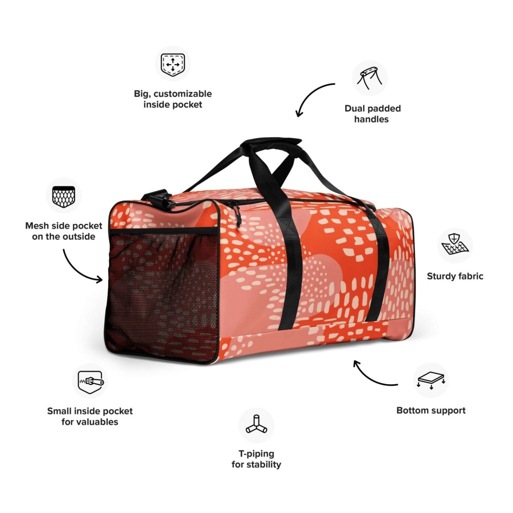 Blood Orange Abstract Print Large Travel Duffle Bag - Lorri Melas