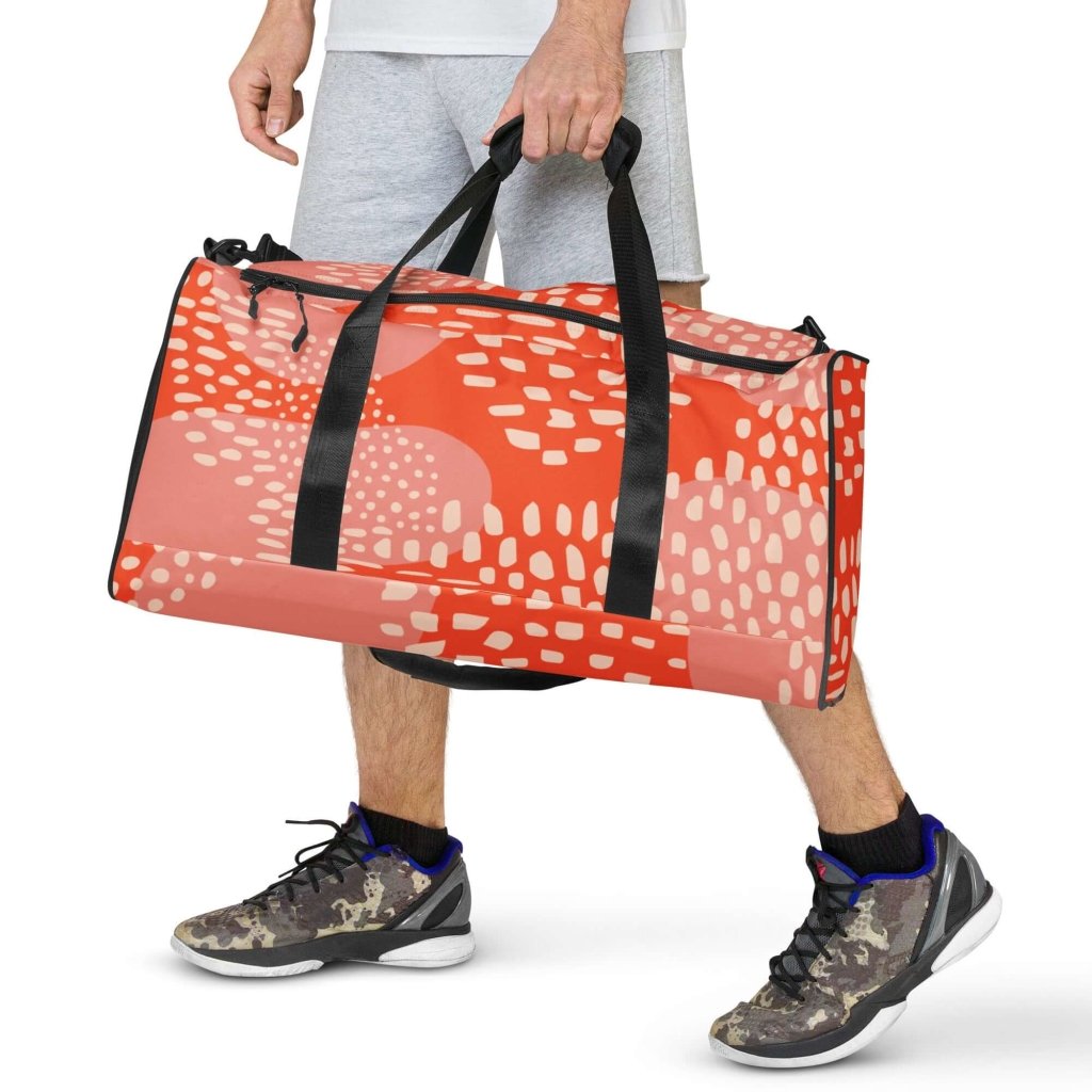 Blood Orange Abstract Print Large Travel Duffle Bag - Lorri Melas