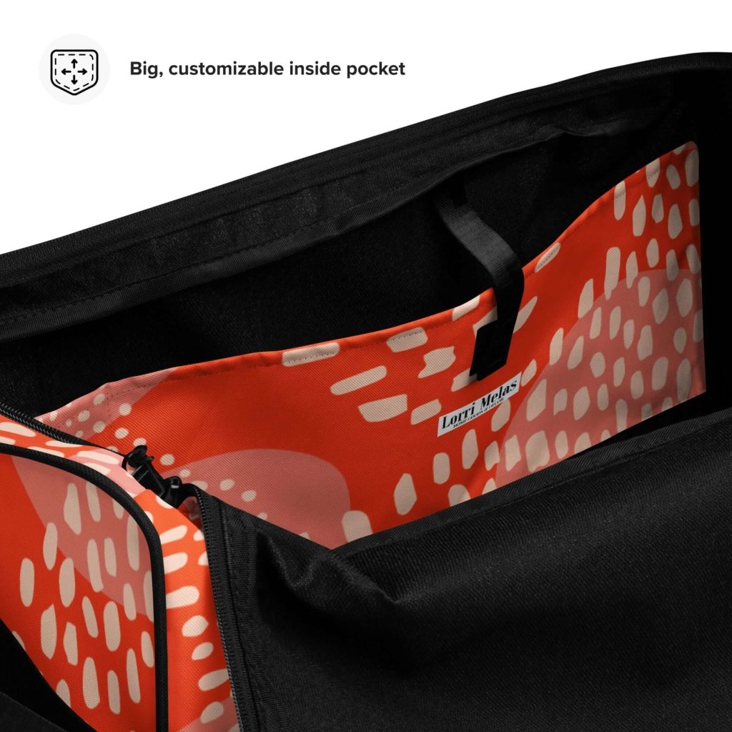 Blood Orange Abstract Print Large Travel Duffle Bag - Lorri Melas