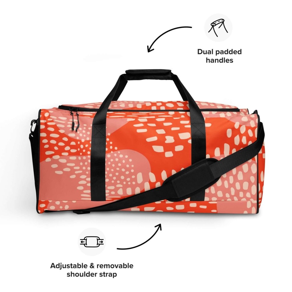 Blood Orange Abstract Print Large Travel Duffle Bag - Lorri Melas