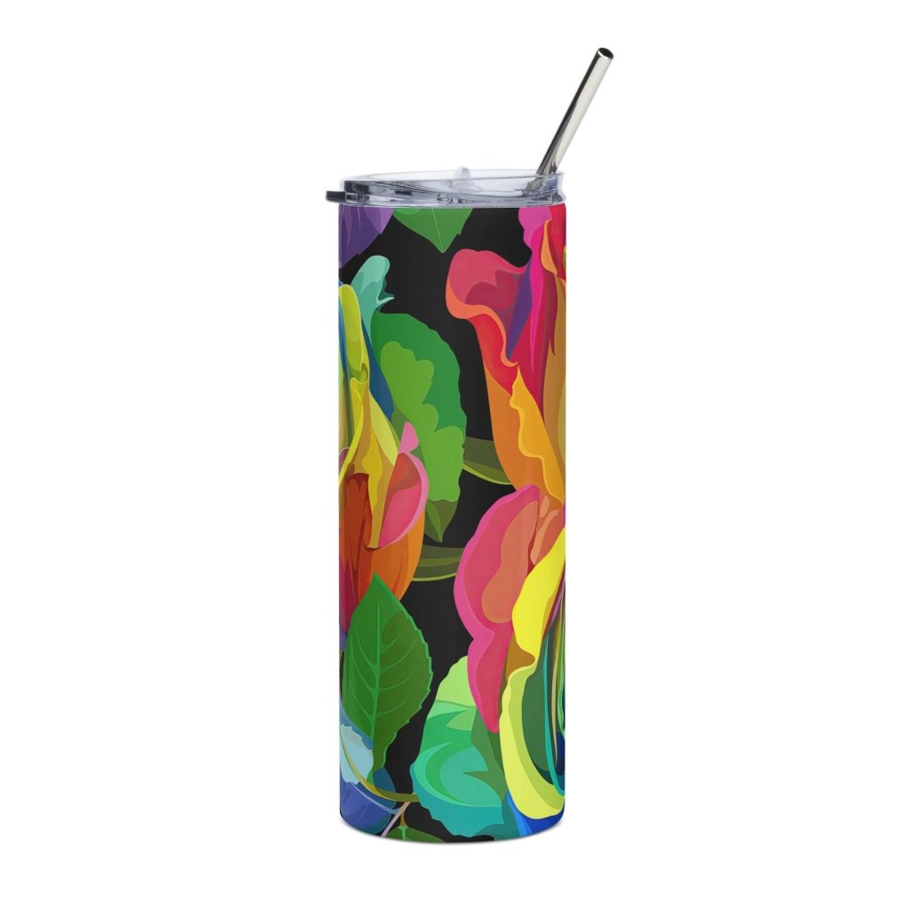 Bright Leaves Stainless Steel Tumbler 20oz - Lorri Melas