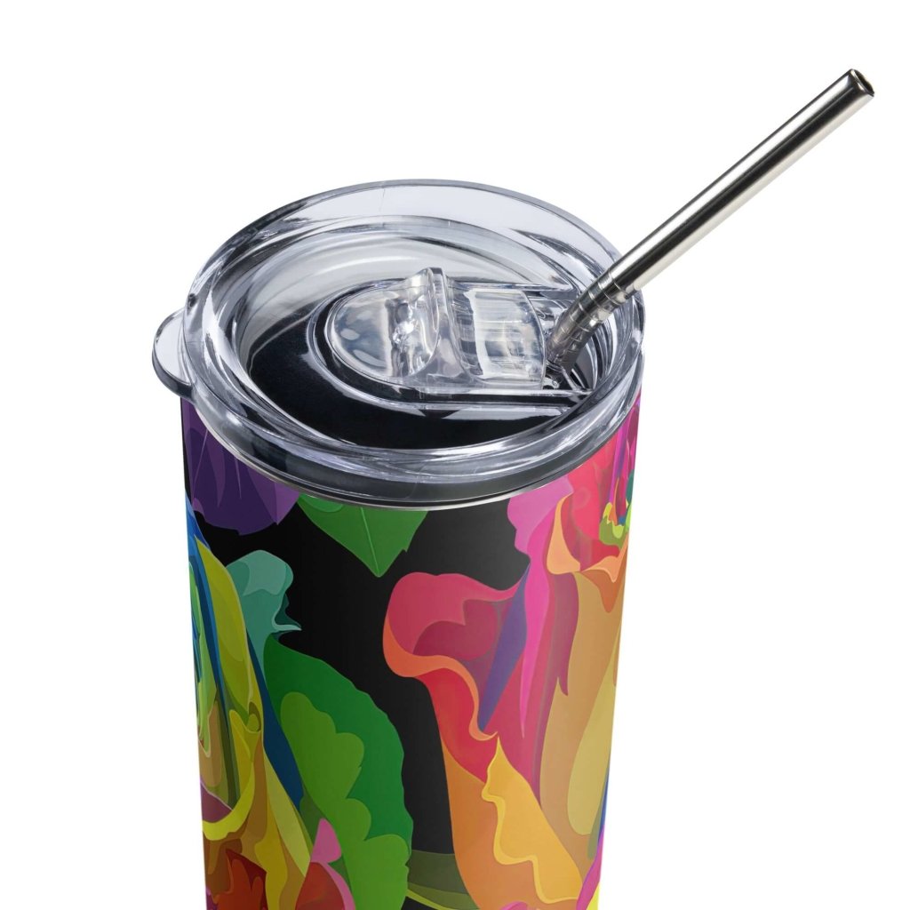 Bright Leaves Stainless Steel Tumbler 20oz - Lorri Melas