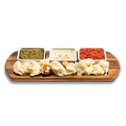 Charcuterie Board Serving Tray with 3 Ceramic Bowls Lorri Melas