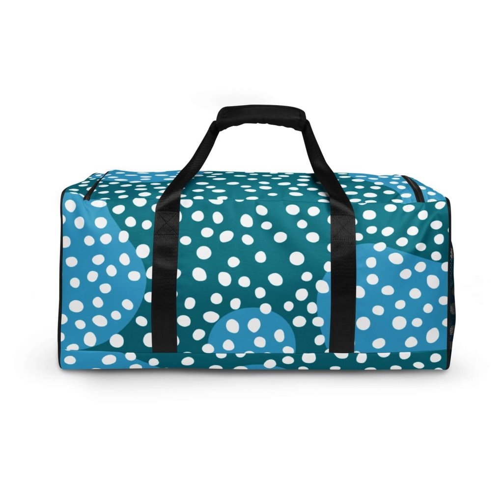 Dusty Ocean Blue Polka Dot Large Travel Duffle Bag Lorri Melas