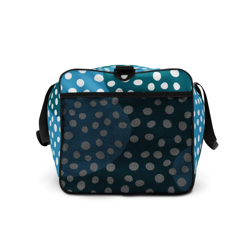 Dusty Ocean Blue Polka Dot Large Travel Duffle Bag Lorri Melas