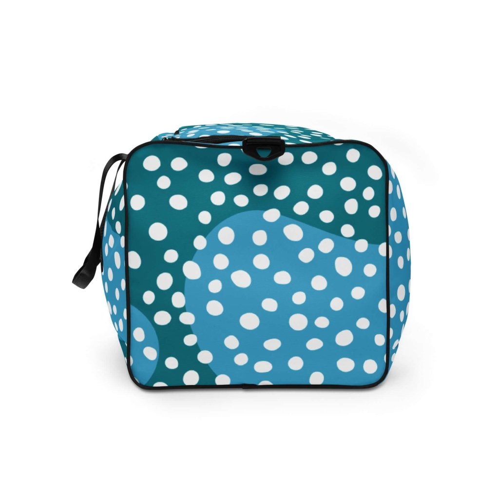 Dusty Ocean Blue Polka Dot Large Travel Duffle Bag Lorri Melas