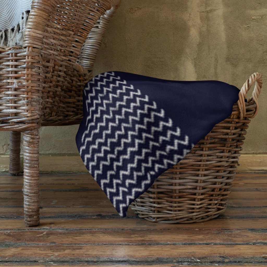 Father's Day Special - Dark Blue Tribal Pattern Throw Blanket - Soft, Cozy, and Stylish Lorri Melas