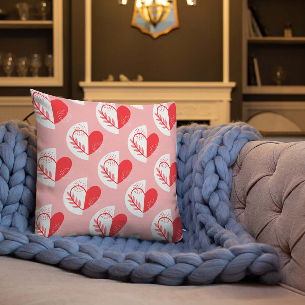 Heart Pattern Throw Pillow with Insert Included Couch Cushion Lorri Melas