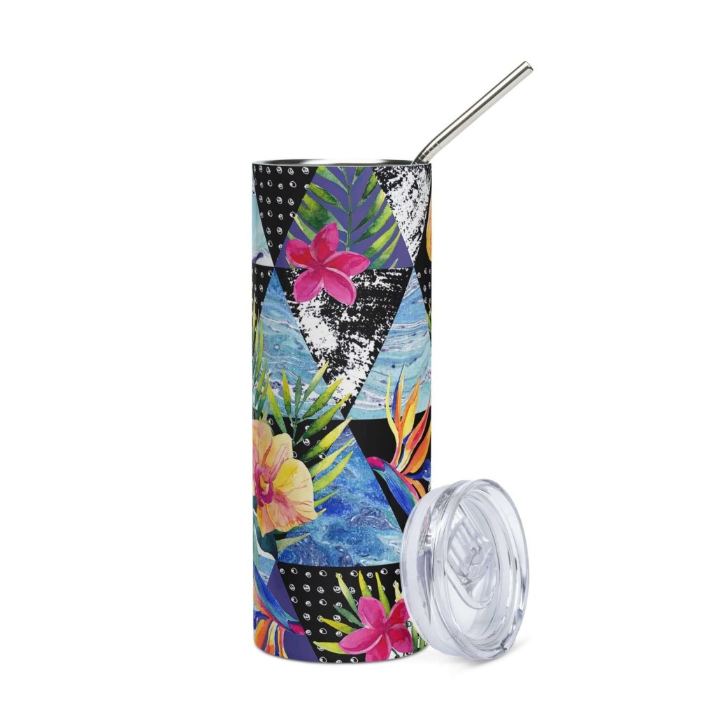 Island Flower Mix Stainless Steel Tumbler 20oz Lorri Melas