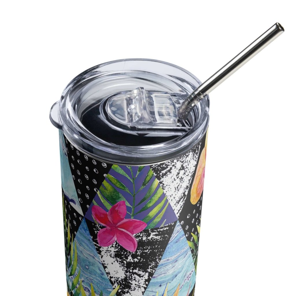 Island Flower Mix Stainless Steel Tumbler 20oz Lorri Melas