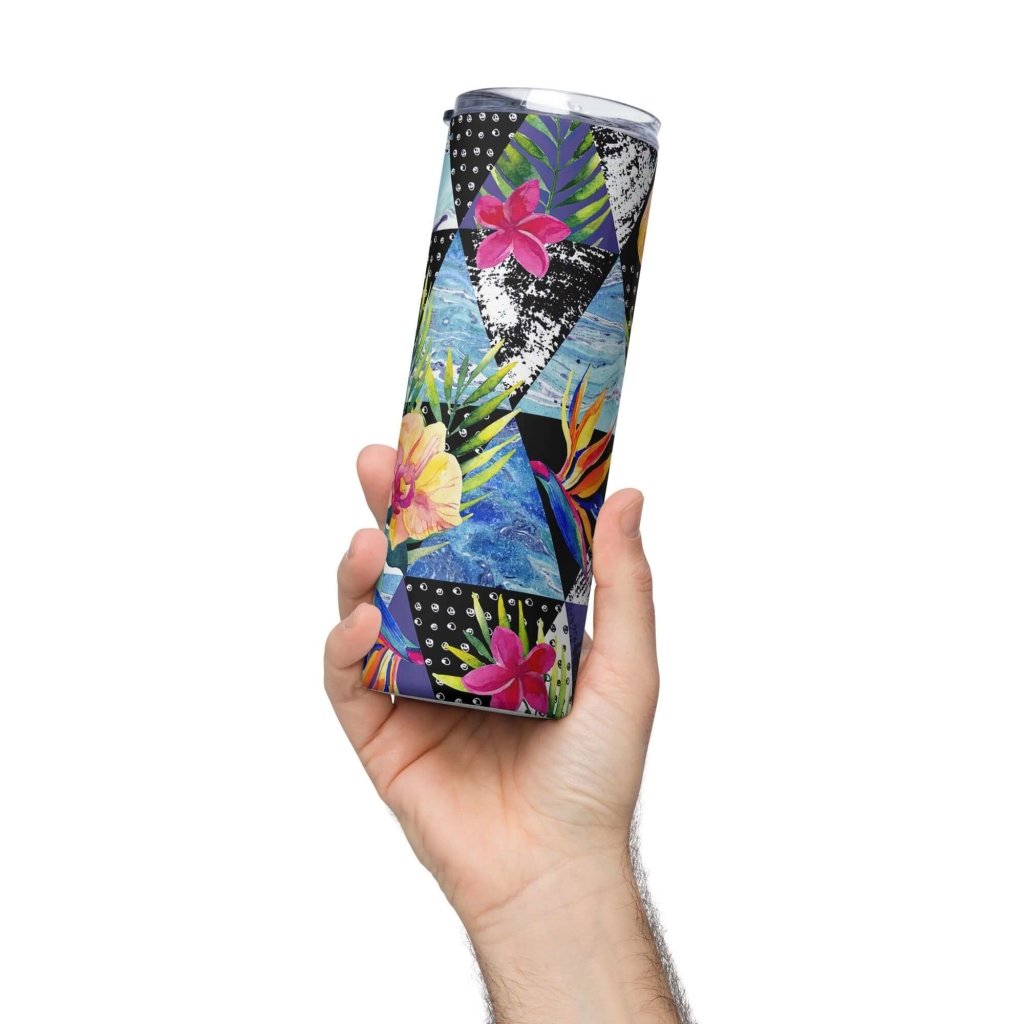 Island Flower Mix Stainless Steel Tumbler 20oz Lorri Melas