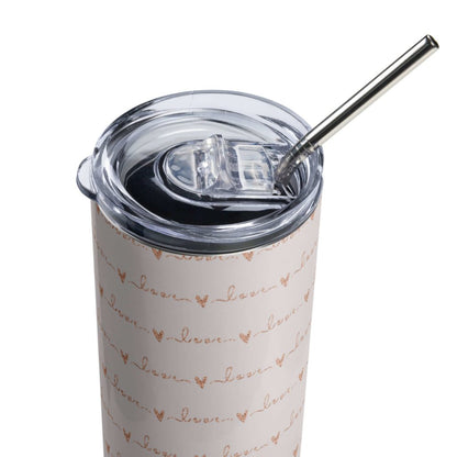 Love Heart Dotted Design Stainless Steel Tumbler 20oz - Lorri Melas