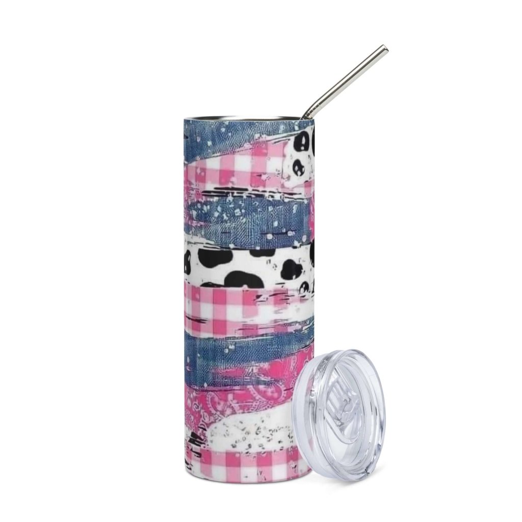 Patchy Pink Picnic Stainless Steel Tumbler 20oz - Lorri Melas