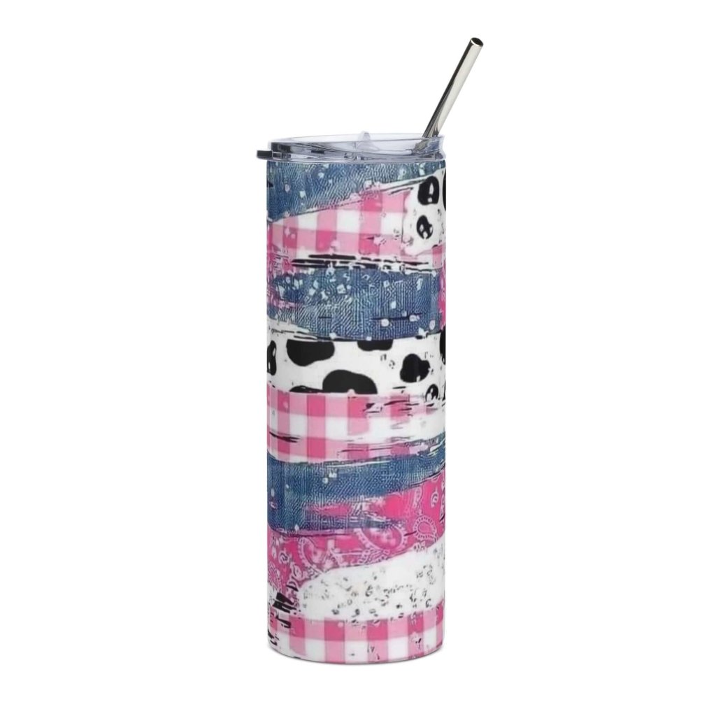 Patchy Pink Picnic Stainless Steel Tumbler 20oz - Lorri Melas