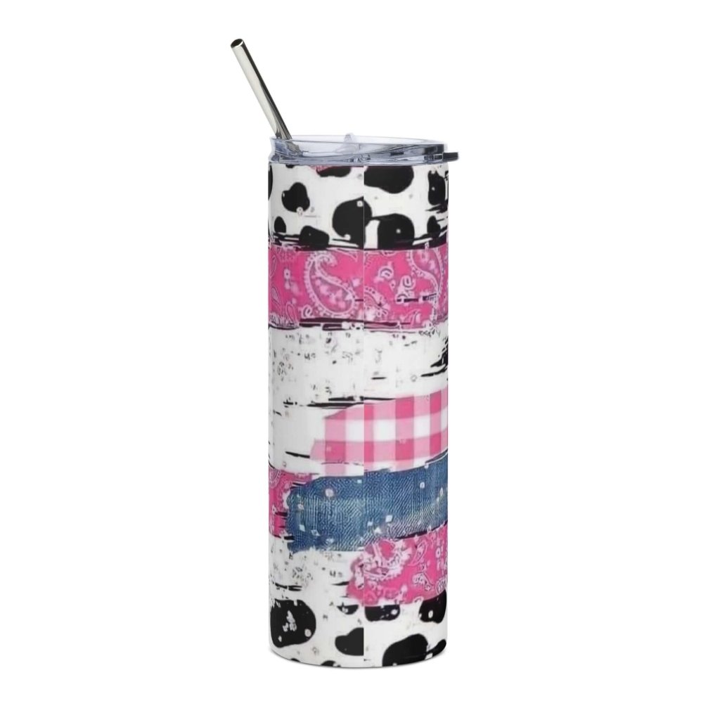 Patchy Pink Picnic Stainless Steel Tumbler 20oz - Lorri Melas