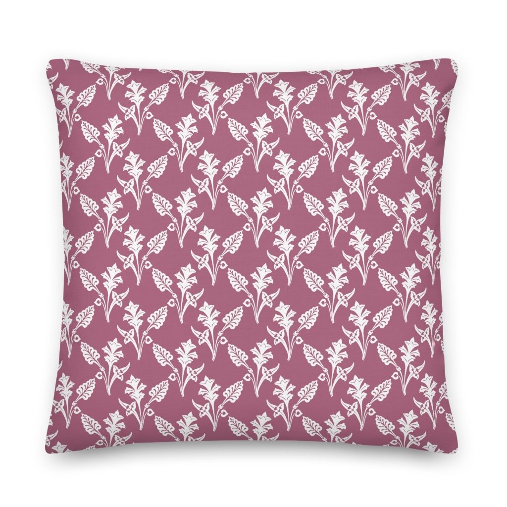 Pink Bouquet Flowers & Leaves Floral Botanical Design Throw Pillow with Insert Included Couch Cushion - Lorri Melas