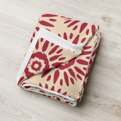 Red Sun Throw Blanket - 100% Polyester Silky Touch Fabric, Printed on One Side, Machine Washable, Hypoallergenic - Lorri Melas