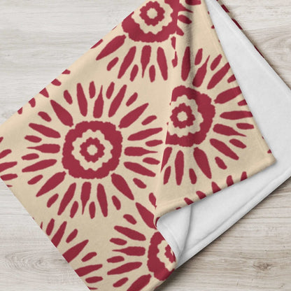 Red Sun Throw Blanket - 100% Polyester Silky Touch Fabric, Printed on One Side, Machine Washable, Hypoallergenic - Lorri Melas