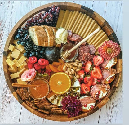 Round Wood Charcuterie Board Tray - Lorri Melas