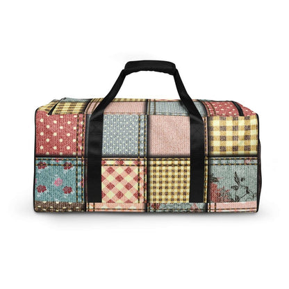 Stitched Patches Granny Square Large Travel Duffle Bag Quilt Print Carry-On Bag - Lorri Melas