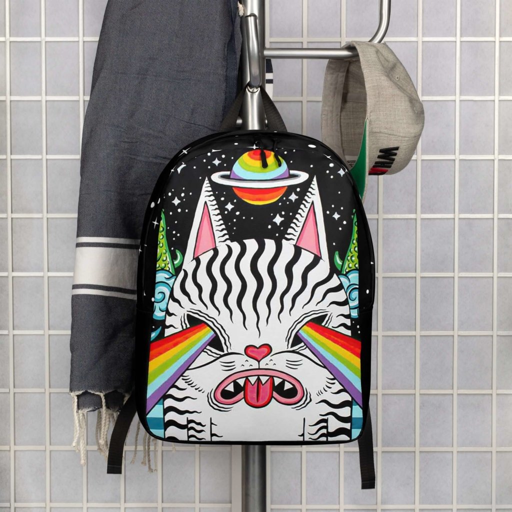 Trippy Kitty Minimalist Backpack - Lorri Melas