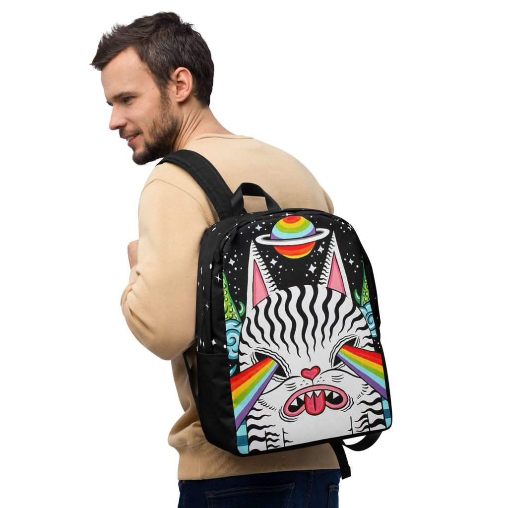 Trippy Kitty Minimalist Backpack - Lorri Melas