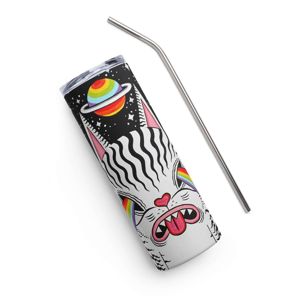 Trippy Kitty Stainless Steel 20oz Tumbler - Lorri Melas