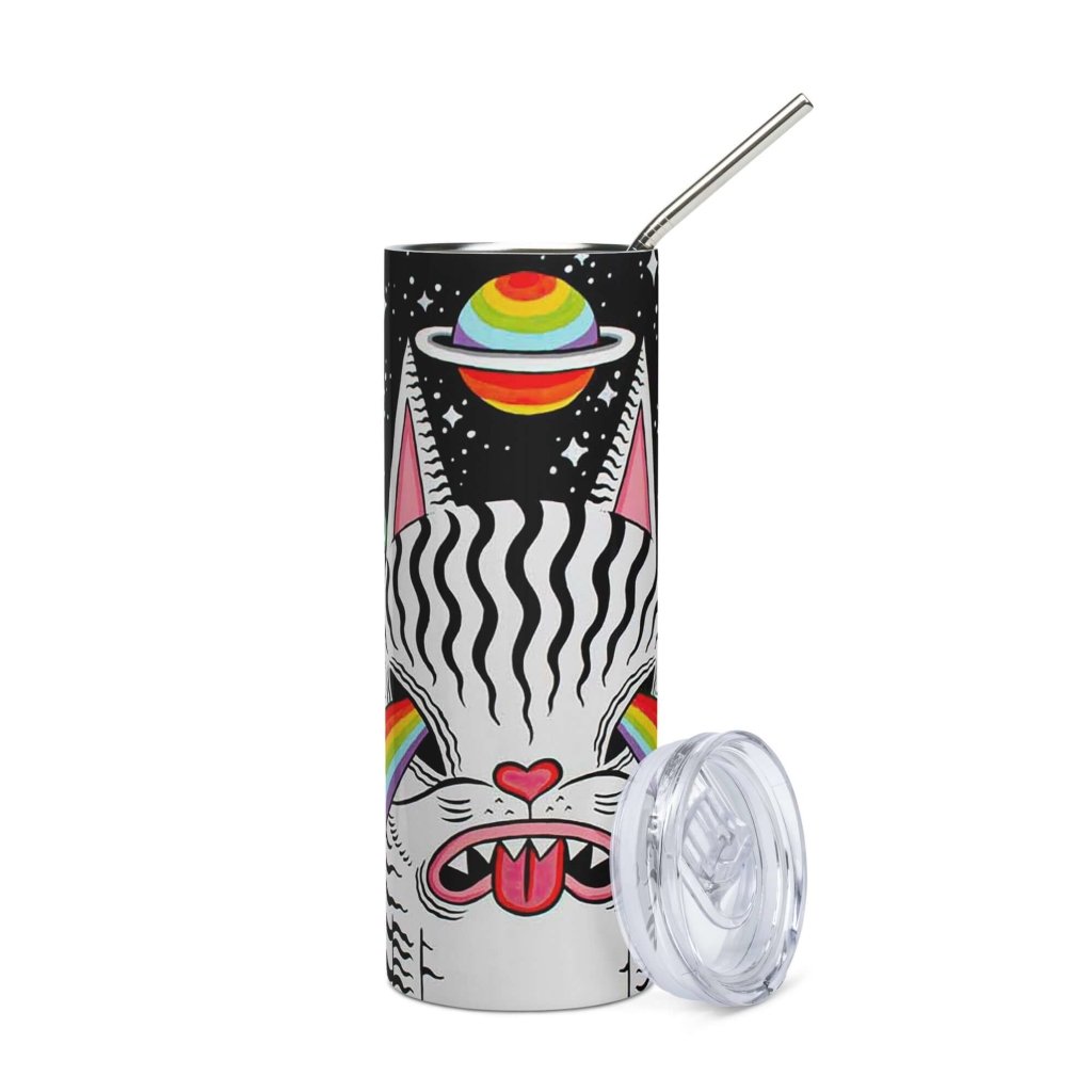 Trippy Kitty Stainless Steel 20oz Tumbler - Lorri Melas