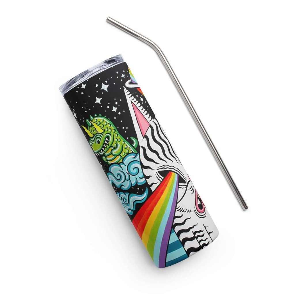 Trippy Kitty Stainless Steel 20oz Tumbler - Lorri Melas