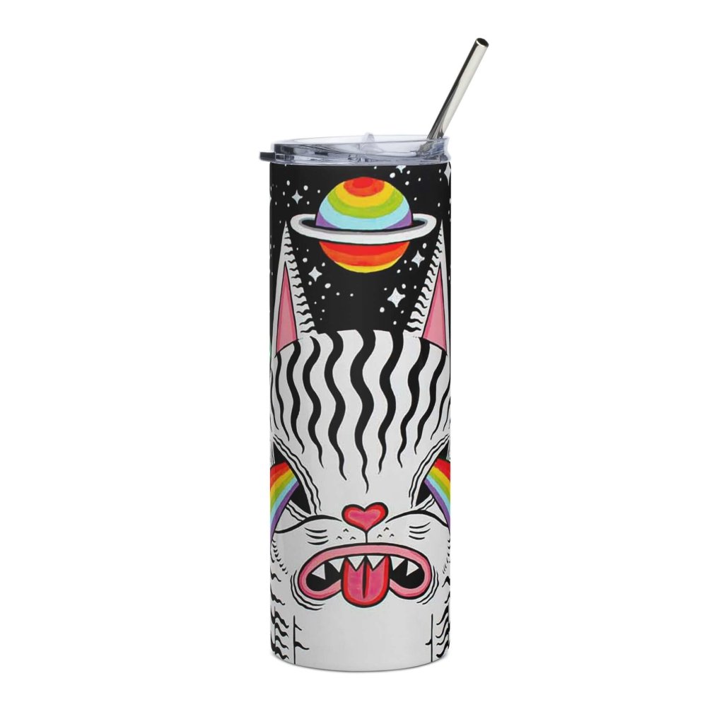 Trippy Kitty Stainless Steel 20oz Tumbler - Lorri Melas