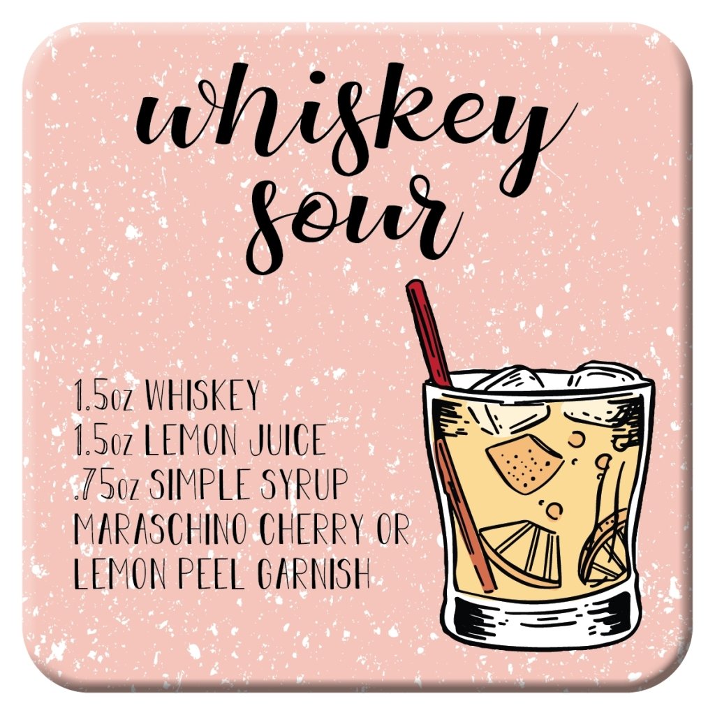 Whiskey Cocktail Coaster Set - Lorri Melas