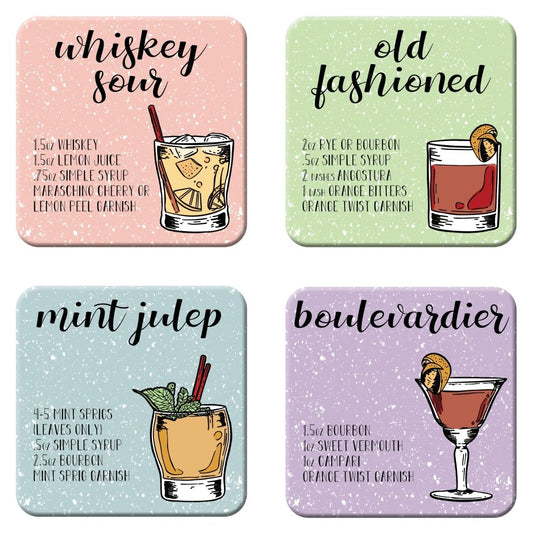 Whiskey Cocktail Coaster Set - Lorri Melas