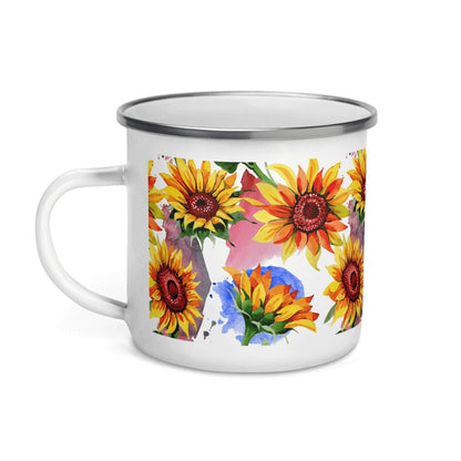 You're My Sunflower Silver Rim White Enamel Mug - Lorri Melas